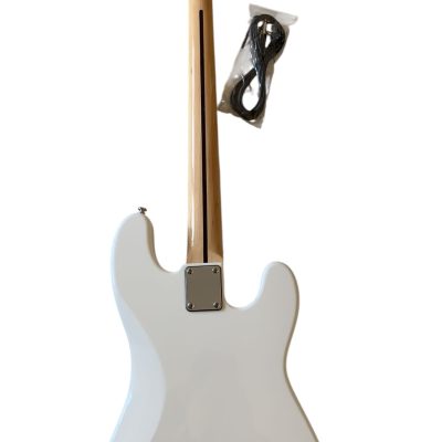 Custom Regent Adam White Left Handed 4 String Precision Jazz Bass Black Pickguard - Image 5