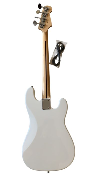 Custom Regent Adam White Left Handed 4 String Precision Jazz Bass Black Pickguard - Image 5