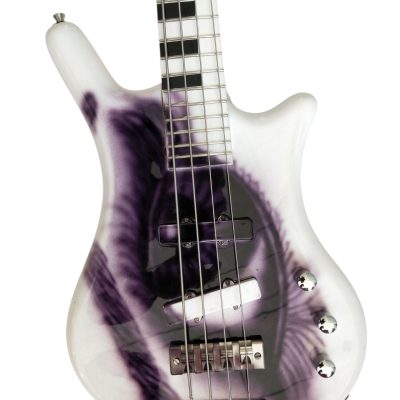 Custom Pulse Corvette Prince White 4 String Bass Thumb One Eye