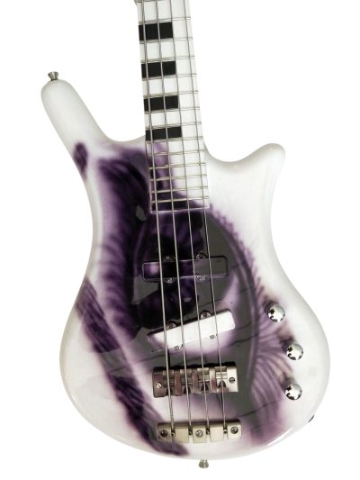 Custom Pulse Corvette Prince White 4 String Bass Thumb One Eye