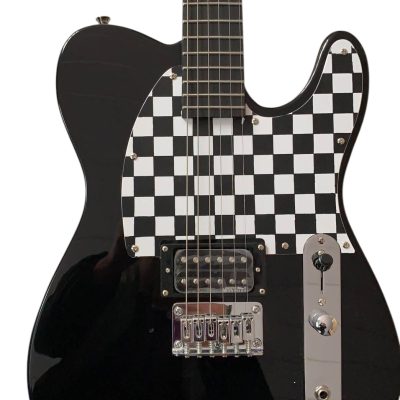 Custom Regent Avril Black Checkerboard Pickguard Electric Guitar 1 Pickup