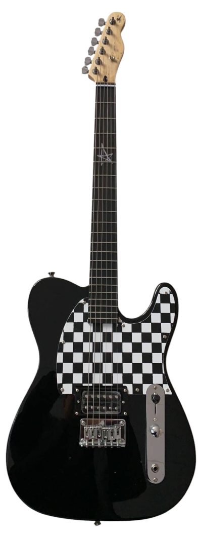 Custom Regent Avril Black Checkerboard Pickguard Electric Guitar 1 Pickup - Image 2