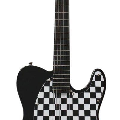 Custom Regent Avril Black Checkerboard Pickguard Electric Guitar 1 Pickup - Image 2