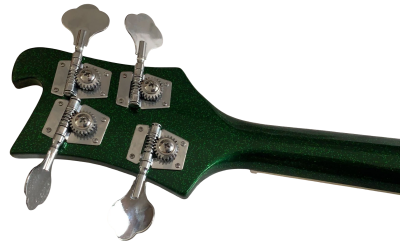 Custom Nova 4003 Sparkle Green Chrome Hardware 4 String Bass White Pickguard - Image 4