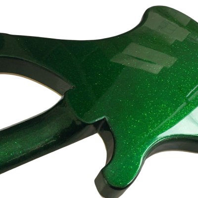 Custom Nova 4003 Sparkle Green Chrome Hardware 4 String Bass White Pickguard - Image 5