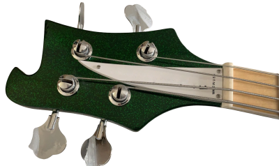 Custom Nova 4003 Sparkle Green Chrome Hardware 4 String Bass White Pickguard - Image 3