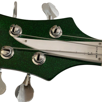 Custom Nova 4003 Sparkle Green Chrome Hardware 4 String Bass White Pickguard - Image 3