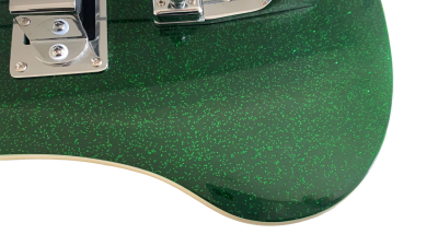 Custom Nova 4003 Sparkle Green Chrome Hardware 4 String Bass White Pickguard - Image 6