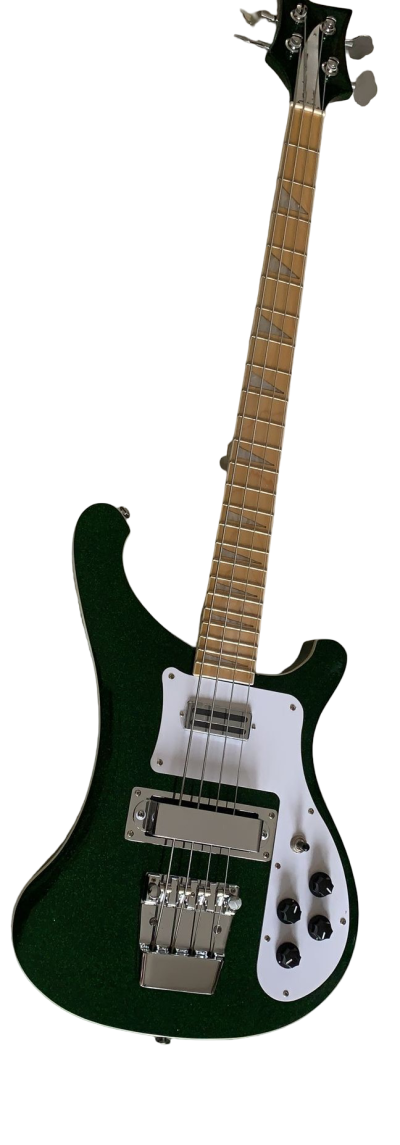 Custom Nova 4003 Sparkle Green Chrome Hardware 4 String Bass White Pickguard - Image 2