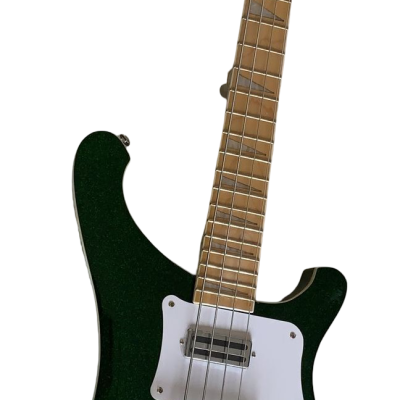 Custom Nova 4003 Sparkle Green Chrome Hardware 4 String Bass White Pickguard - Image 2