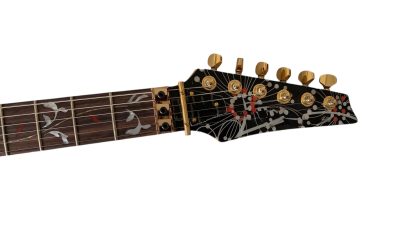 Custom Axis SVAI Floral Black Jem77 Electric Guitar - Image 7