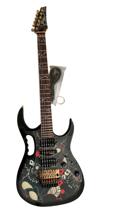Custom Axis SVAI Floral Black Jem77 Electric Guitar - Image 6