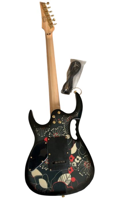 Custom Axis SVAI Floral Black Jem77 Electric Guitar - Image 5