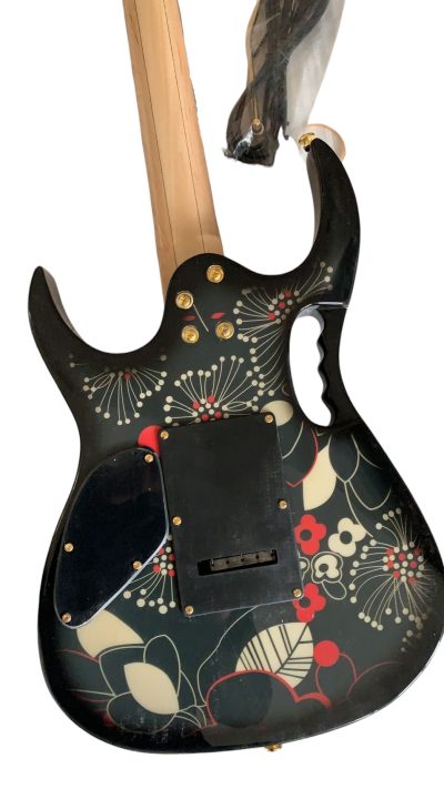 Custom Axis SVAI Floral Black Jem77 Electric Guitar - Image 4