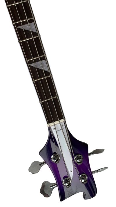 Custom Nova 4003 Purpleglo Violet Chrome Hardware 4 String Bass White Pickguard - Image 4