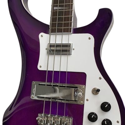 Custom Nova 4003 Purpleglo Violet Chrome Hardware 4 String Bass White Pickguard