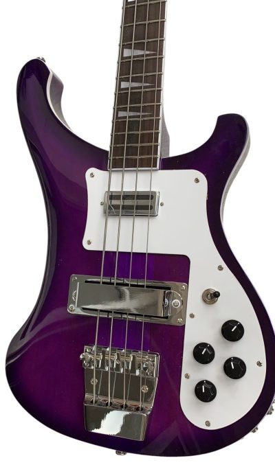 Custom Nova 4003 Purpleglo Violet Chrome Hardware 4 String Bass White Pickguard