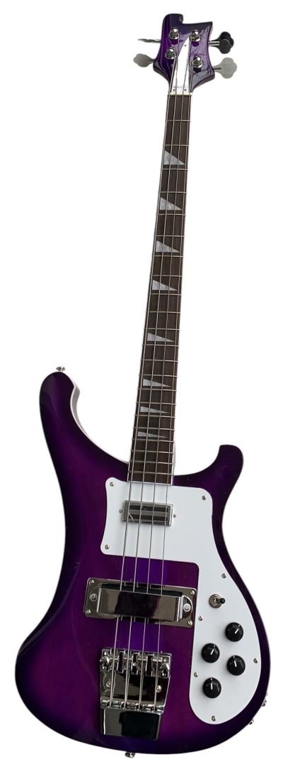 Custom Nova 4003 Purpleglo Violet Chrome Hardware 4 String Bass White Pickguard - Image 2