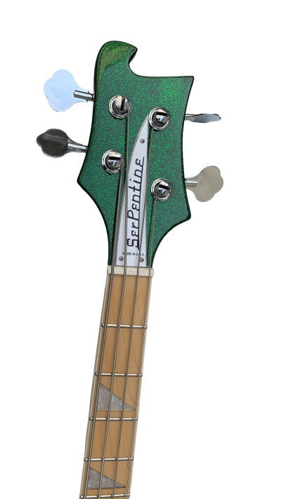 Custom Nova 4003 Sparkle Green Chrome Hardware 4 String Bass White Pickguard - Image 11