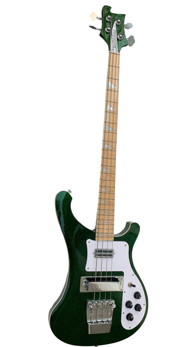 Custom Nova 4003 Sparkle Green Chrome Hardware 4 String Bass White Pickguard - Image 10