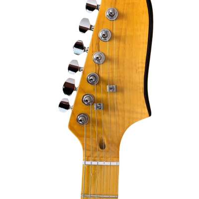 Custom Regent Jonny Greenwood Fhole TV Yellow Tiger Maple Top Star Guitar - Image 3