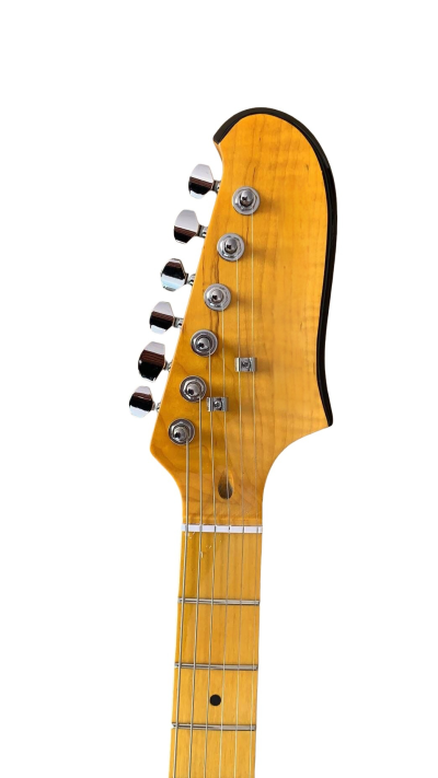 Custom Regent Jonny Greenwood Fhole TV Yellow Tiger Maple Top Star Guitar - Image 3