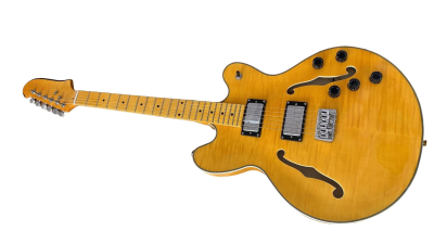 Custom Regent Jonny Greenwood Fhole TV Yellow Tiger Maple Top Star Guitar - Image 2