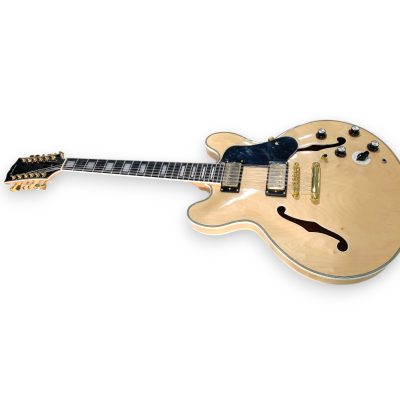 Custom Crown Semi Hollow ES335 BB King Antique Natural Blonde Jazz 12 String Guitar - Image 5