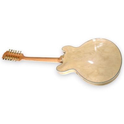 Custom Crown Semi Hollow ES335 BB King Antique Natural Blonde Jazz 12 String Guitar - Image 4