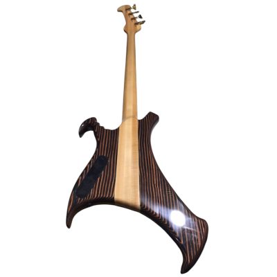 Custom Pulse Buzzard Natural Zebrano Zebrawood Entwistle 4 String Bass Number Inlays - Image 2