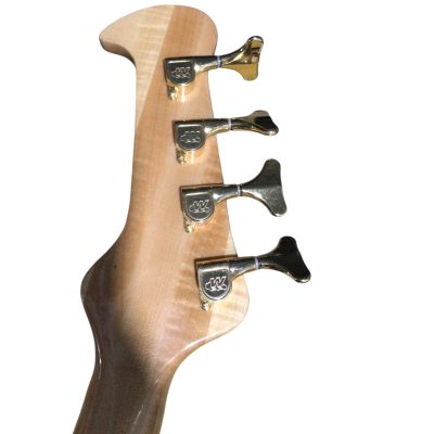 Custom Pulse Buzzard Natural Zebrano Zebrawood Entwistle 4 String Bass Number Inlays - Image 3