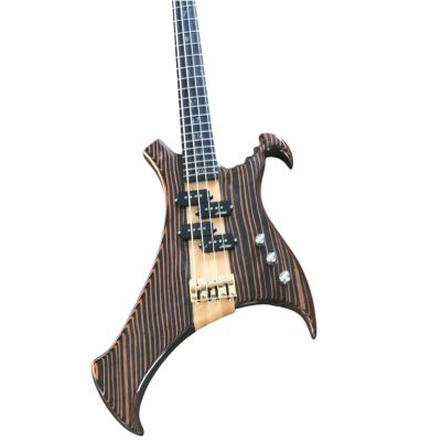 Custom Pulse Buzzard Natural Zebrano Zebrawood Entwistle 4 String Bass Number Inlays