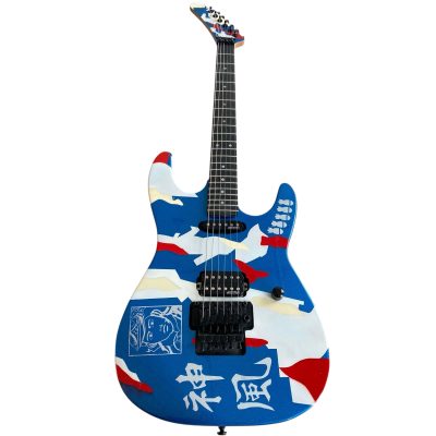 Custom Obsidian George Lynch Kamikaze II Blue Camouflage Electric Guitar - Image 8