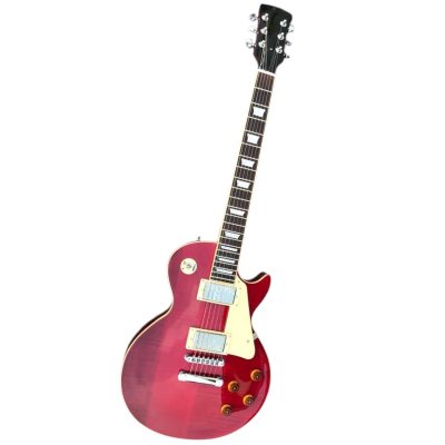 Custom Crown George Harrison Lucy Red Flame Maple Top Chrome Hardware Electric Guitar - Image 2