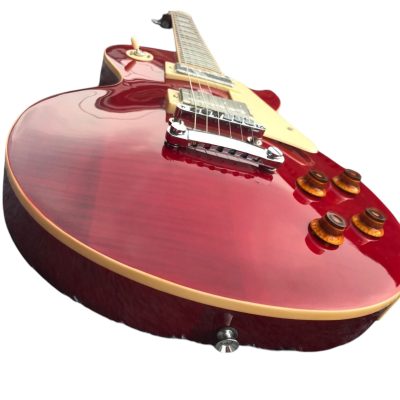 Custom Crown George Harrison Lucy Red Flame Maple Top Chrome Hardware Electric Guitar - Image 6
