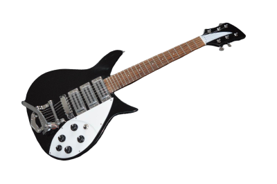 Custom Nova Black Jetglo 325C64 21 Inch Scale Length 6 String Electric Guitar - Image 2