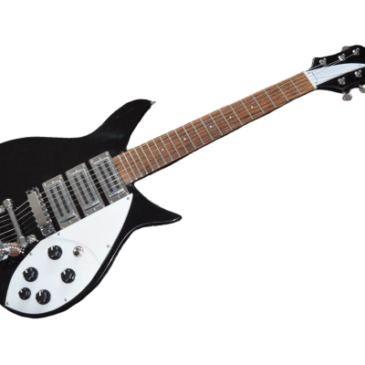 Custom Nova Black Jetglo 325C64 21 Inch Scale Length 6 String Electric Guitar - Image 2