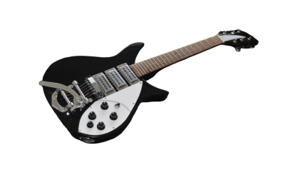 Custom Nova Black Jetglo 325C64 21 Inch Scale Length 6 String Electric Guitar - Image 5