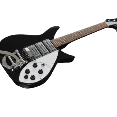 Custom Nova Black Jetglo 325C64 21 Inch Scale Length 6 String Electric Guitar - Image 5