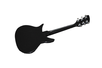 Custom Nova Black Jetglo 325C64 21 Inch Scale Length 6 String Electric Guitar - Image 6