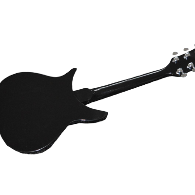 Custom Nova Black Jetglo 325C64 21 Inch Scale Length 6 String Electric Guitar - Image 6