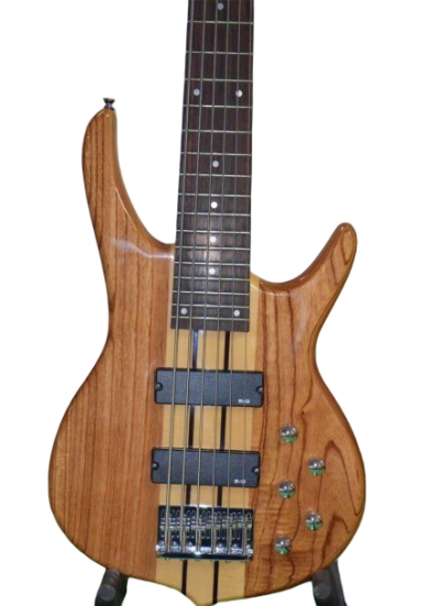 Custom Denver Elite BSR Natural Clear Gloss Walnut Ash 6 String Bass - Image 3