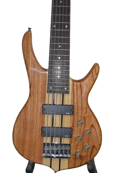 Custom Denver Elite BSR Natural Clear Gloss Walnut Ash 6 String Bass