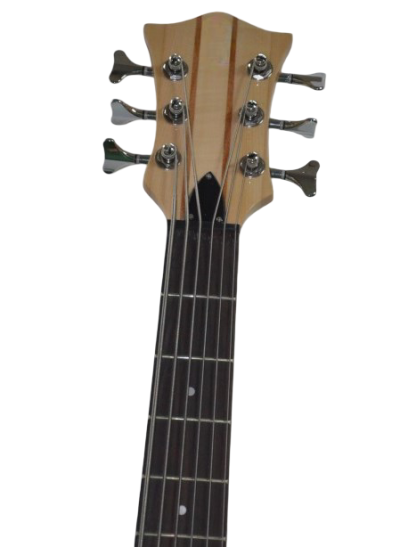 Custom Denver Elite BSR Natural Clear Gloss Walnut Ash 6 String Bass - Image 5