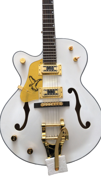 Custom Sovereign G6136T Hollow Body Single Cut Snowcrest White Falcon Vibrato Tailpiece Guitar