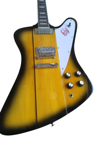 Custom Crown Firebird Platypus V Johnny Vintage Sunburst Guitar Mini Humbuckers