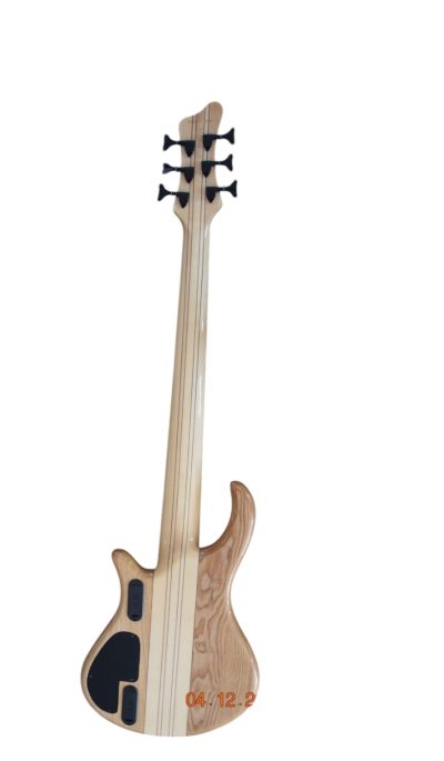 Custom Onyx Patriot Gray Flame Maple 6 String Bass Multi Scale Fanned Fret - Image 3