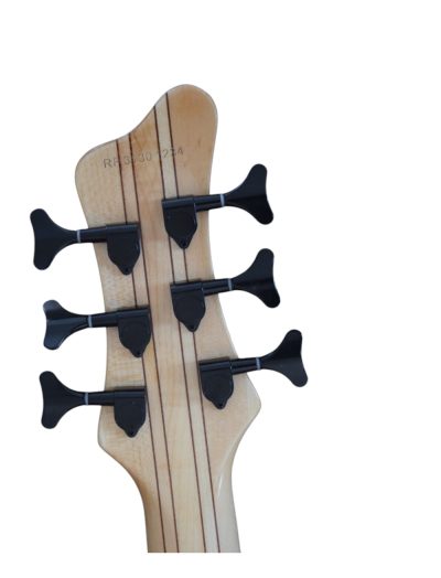 Custom Onyx Patriot Gray Flame Maple 6 String Bass Multi Scale Fanned Fret - Image 4