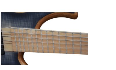 Custom Onyx Patriot Gray Flame Maple 6 String Bass Multi Scale Fanned Fret - Image 9