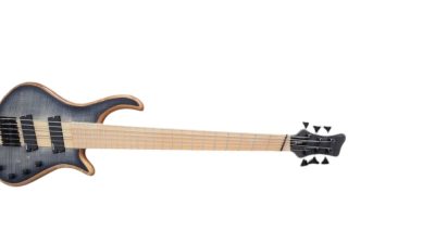 Custom Onyx Patriot Gray Flame Maple 6 String Bass Multi Scale Fanned Fret - Image 11